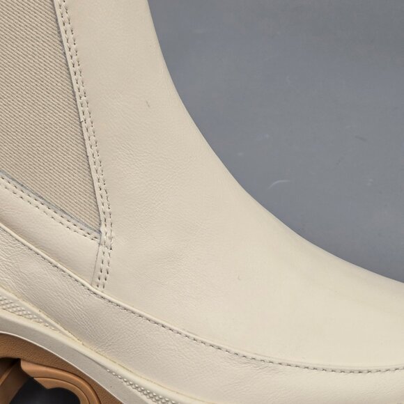 SOREL Brex Chelsea Boot Pull On Ankle Bootie Natural Sea Salt Leather Size 8 - Picture 3 of 12